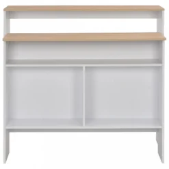 Tavolo Da Bar A 2 Livelli Bianco E Rovere 130x40x120 Cm 13 Tavolo Da Bar A 2 Livelli Bianco E Rovere 130x40x120 Cm -Garden Home tavolo da bar a 2 livelli bianco e rovere 130x40x120 cm 4