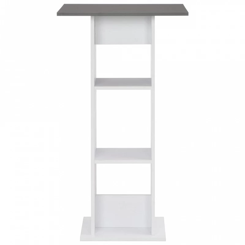 Tavolo Da Bar Bianco E Grigio Antracite 60x60x110 Cm 2 Tavolo Da Bar Bianco E Grigio Antracite 60x60x110 Cm - immagine 2