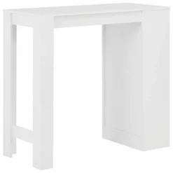 Tavolo Da Bar Con Ripiano Bianco 110x50x103 Cm -Garden Home tavolo da bar con ripiano bianco 110x50x103 cm 2