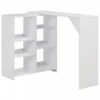 Tavolo Da Bar Con Scaffale Mobile Bianco 138x39x110 Cm 15 Tavolo Da Bar Con Scaffale Mobile Bianco 138x39x110 Cm -Garden Home tavolo da bar con scaffale mobile bianco 138x39x110 cm
