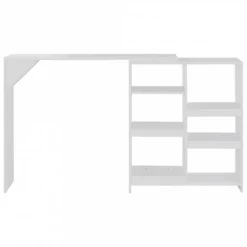 Tavolo Da Bar Con Scaffale Mobile Bianco 138x39x110 Cm -Garden Home tavolo da bar con scaffale mobile bianco 138x39x110 cm 2