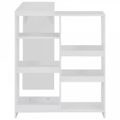 Tavolo Da Bar Con Scaffale Mobile Bianco 138x39x110 Cm -Garden Home tavolo da bar con scaffale mobile bianco 138x39x110 cm 3