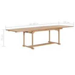 Tavolo Da Giardino Allungabile 180-280x100x75 Cm In Teak 17 Tavolo Da Giardino Allungabile 180-280x100x75 Cm In Teak -Garden Home tavolo da giardino allungabile 180 280x100x75 cm in teak 8