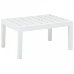 Tavolo Da Giardino Bianco 78x55x38 Cm In Plastica