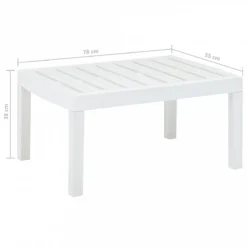 Tavolo Da Giardino Bianco 78x55x38 Cm In Plastica -Garden Home tavolo da giardino bianco 78x55x38 cm in plastica 4