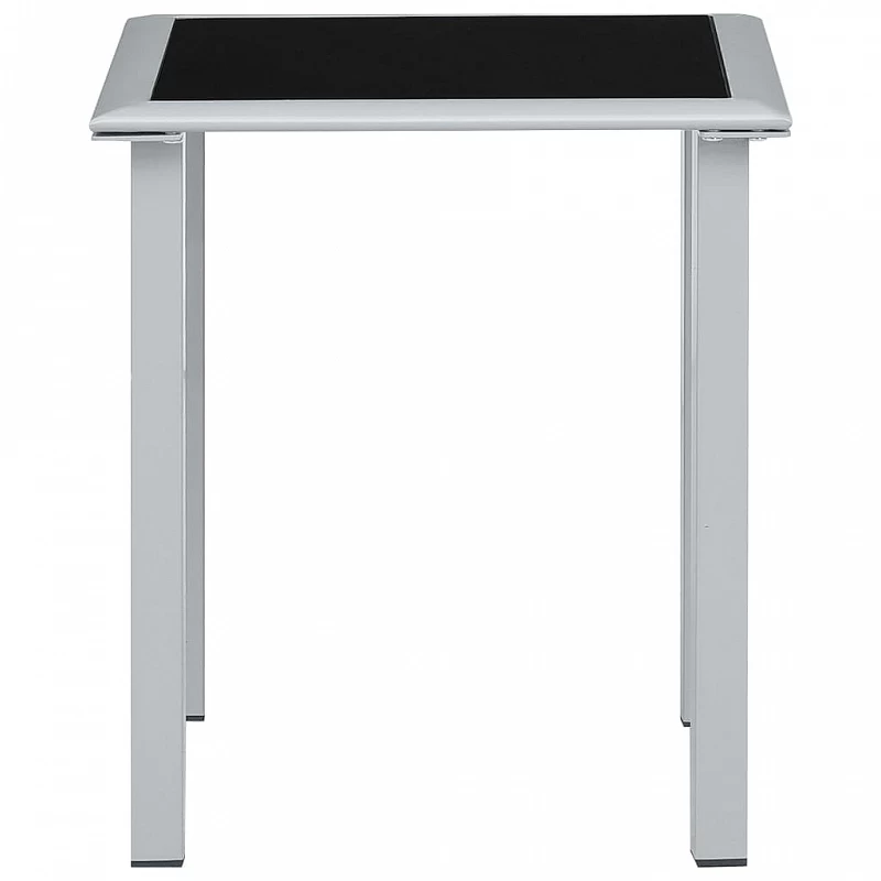 Tavolo Da Giardino Nero E Argento 41x41x45 Cm In Acciaio E Vetro 2 Tavolo Da Giardino Nero E Argento 41x41x45 Cm In Acciaio E Vetro - immagine 2