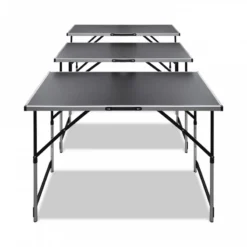 Tavolo Da Lavoro Set 3 Pz Pieghevole Altezza Regolabile