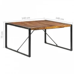 Tavolo Da Pranzo 140x140x75 Cm Legno Massello Finitura Sheesham -Garden Home tavolo da pranzo 140x140x75 cm legno massello finitura sheesham 5