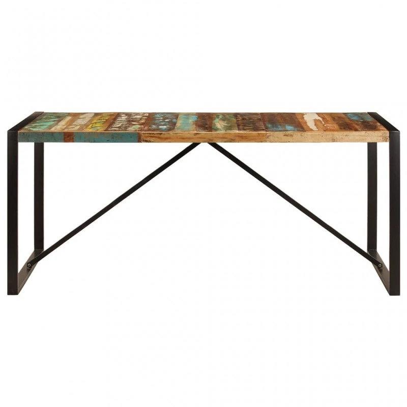 Tavolo Da Pranzo 180x90x75 Cm In Legno Massello Di Recupero 2 Tavolo Da Pranzo 180x90x75 Cm In Legno Massello Di Recupero - immagine 2