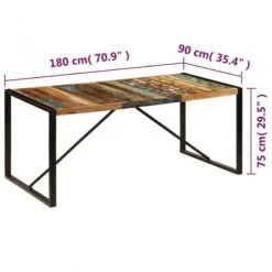 Tavolo Da Pranzo 180x90x75 Cm In Legno Massello Di Recupero 15 Tavolo Da Pranzo 180x90x75 Cm In Legno Massello Di Recupero -Garden Home tavolo da pranzo 180x90x75 cm in legno massello di recupero 5