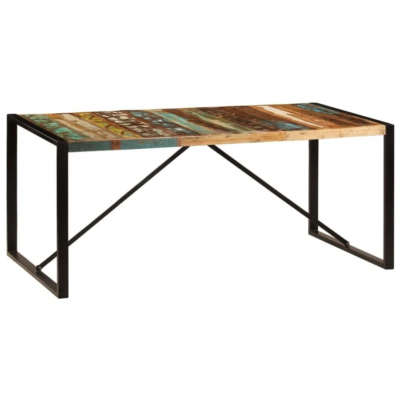 Tavolo Da Pranzo 180x90x75 Cm In Legno Massello Di Recupero 7 Tavolo Da Pranzo 180x90x75 Cm In Legno Massello Di Recupero - immagine 7
