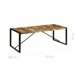 Tavolo Da Pranzo 220x100x75 Cm Legno Massello Di Recupero 15 Tavolo Da Pranzo 220x100x75 Cm Legno Massello Di Recupero -Garden Home tavolo da pranzo 220x100x75 cm legno massello di recupero 5