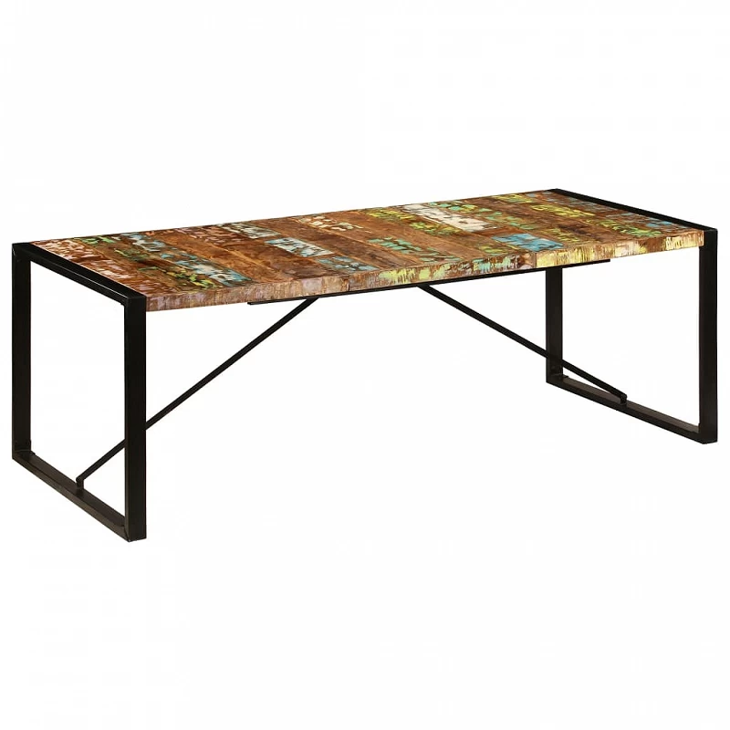 Tavolo Da Pranzo 220x100x75 Cm Legno Massello Di Recupero 7 Tavolo Da Pranzo 220x100x75 Cm Legno Massello Di Recupero - immagine 7