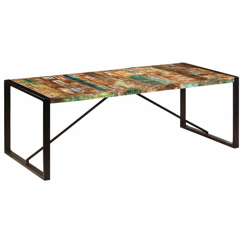 Tavolo Da Pranzo 220x100x75 Cm Legno Massello Di Recupero 9 Tavolo Da Pranzo 220x100x75 Cm Legno Massello Di Recupero - immagine 9