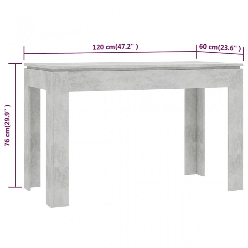 Tavolo Da Pranzo Grigio Cemento 120x60x76 Cm In Truciolato 6 Tavolo Da Pranzo Grigio Cemento 120x60x76 Cm In Truciolato - immagine 6