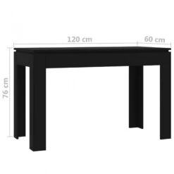 Tavolo Da Pranzo Nero 120x60x76 Cm In Truciolato -Garden Home tavolo da pranzo nero 120x60x76 cm in truciolato 5