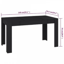 Tavolo Da Pranzo Nero 140x74,5x76 Cm In Truciolato 9 Tavolo Da Pranzo Nero 140x74,5x76 Cm In Truciolato -Garden Home tavolo da pranzo nero 140x745x76 cm in truciolato 4