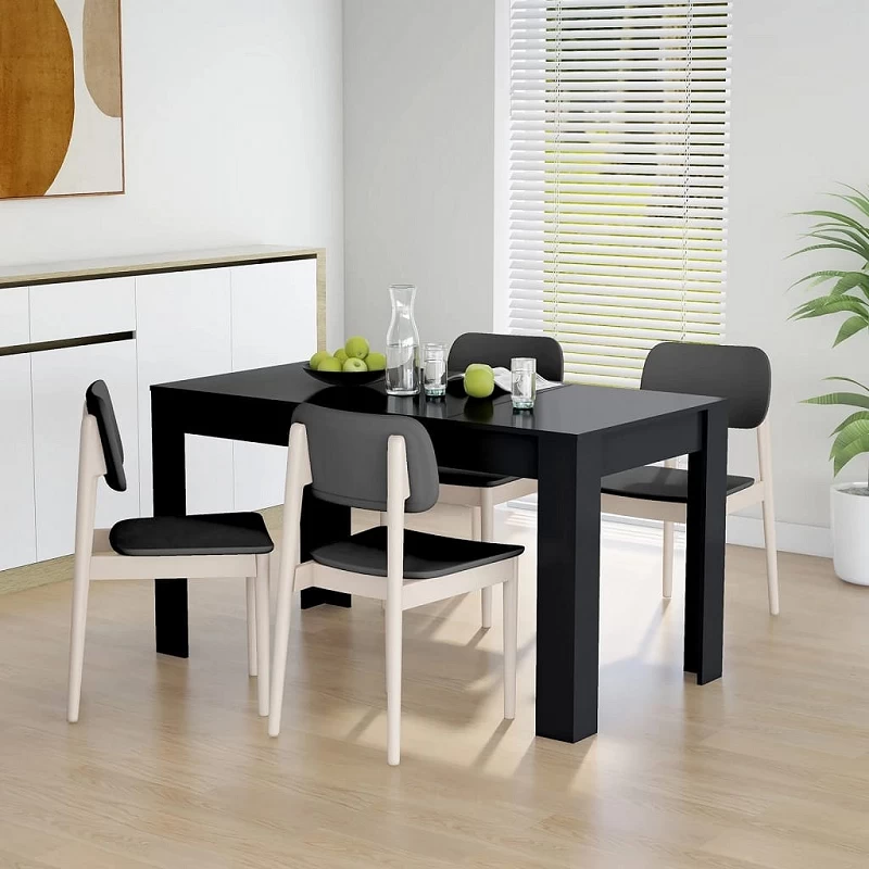 Tavolo Da Pranzo Nero 140x74,5x76 Cm In Truciolato 1 Tavolo Da Pranzo Nero 140x74,5x76 Cm In Truciolato