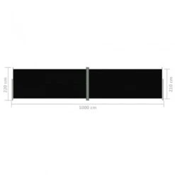 Tenda Da Sole Laterale Retrattile Nera 220x1000 Cm -Garden Home tenda da sole laterale retrattile nera 220x1000 cm 7