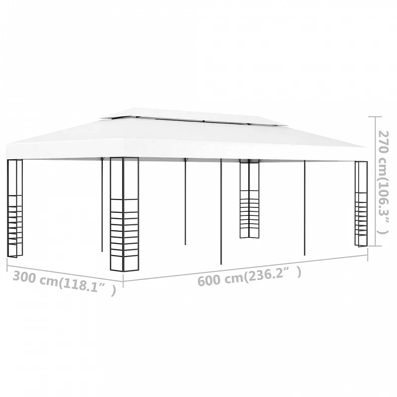 Tenda Gazebo 6x3 M Bianco 4 Tenda Gazebo 6x3 M Bianco - immagine 4