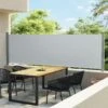 Tenda Laterale Retrattile Per Patio 140x600 Cm Grigio -Garden Home tenda laterale retrattile per patio 140x600 cm grigio