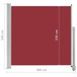 Tenda Laterale Retrattile Per Patio 160x300 Cm Rossa -Garden Home tenda laterale retrattile per patio 160x300 cm rossa 6