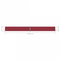 Tenda Laterale Retrattile Rossa 117x1200 Cm -Garden Home tenda laterale retrattile rossa 117x1200 cm 7