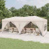 Tenda Per Feste Pieghevole Con Pareti Laterali Crema 3x6 M
