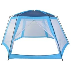 Tenda Per Piscina In Tessuto 590x520x250 Cm Blu -Garden Home tenda per piscina in tessuto 590x520x250 cm blu 2