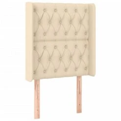 Testiera A LED Crema 83x16x118/128 Cm In Tessuto -Garden Home testiera a led crema 83x16x118 128 cm in tessuto 2