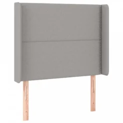 Testiera A LED Grigio Chiaro 93x16x118/128 Cm In Tessuto -Garden Home testiera a led grigio chiaro 93x16x118 128 cm in tessuto 2