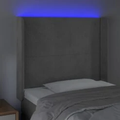Testiera A LED Grigio Chiaro 93x16x118/128 Cm In Velluto 9 Testiera A LED Grigio Chiaro 93x16x118/128 Cm In Velluto -Garden Home testiera a led grigio chiaro 93x16x118 128 cm in velluto 3