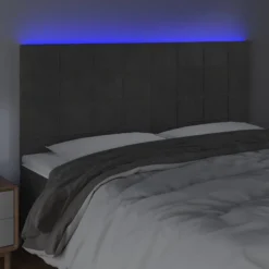 Testiera A LED GrigioScuro 160x5x118/128cm In Velluto -Garden Home testiera a led grigioscuro 160x5x118 128cm in velluto 2