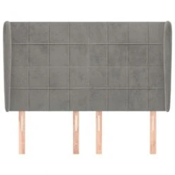 Testiera Ad Orecchio Grigio Chiaro 147x23x118/128 Cm In Velluto 10 Testiera Ad Orecchio Grigio Chiaro 147x23x118/128 Cm In Velluto -Garden Home testiera ad orecchio grigio chiaro 147x23x118 128 cm in velluto 2