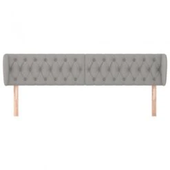 Testiera Ad Orecchio Grigio Chiaro 203x23x78/88 Cm In Tessuto -Garden Home testiera ad orecchio grigio chiaro 203x23x78 88 cm in tessuto 2