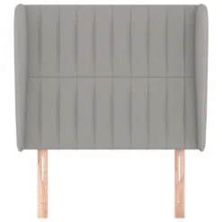 Testiera Ad Orecchio Grigio Chiaro 83x23x118/128 Cm In Tessuto -Garden Home testiera ad orecchio grigio chiaro 83x23x118 128 cm in tessuto 2