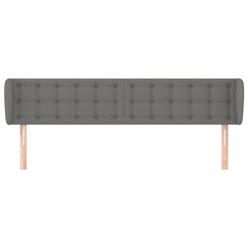 Testiera Ad Orecchio Grigio Scuro 163x23x78/88 Cm In Tessuto 3 Testiera Ad Orecchio Grigio Scuro 163x23x78/88 Cm In Tessuto - immagine 3