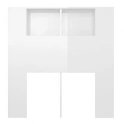 Testiera Con Scomparti Bianco Lucido 100x18,5x104,5 Cm -Garden Home testiera con scomparti bianco lucido 100x185x1045 cm 3