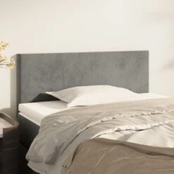 Testiera Grigio Chiaro 80x5x78/88 Cm In Velluto