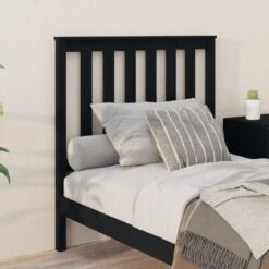 Testiera Per Letto Nera 96x6x101 Cm In Legno Massello Di Pino -Garden Home testiera per letto nera 96x6x101 cm in legno massello di pino 2
