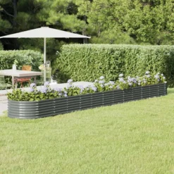 Vaso Giardino Acciaio Verniciato A Polvere 512x80x36 Cm Grigio