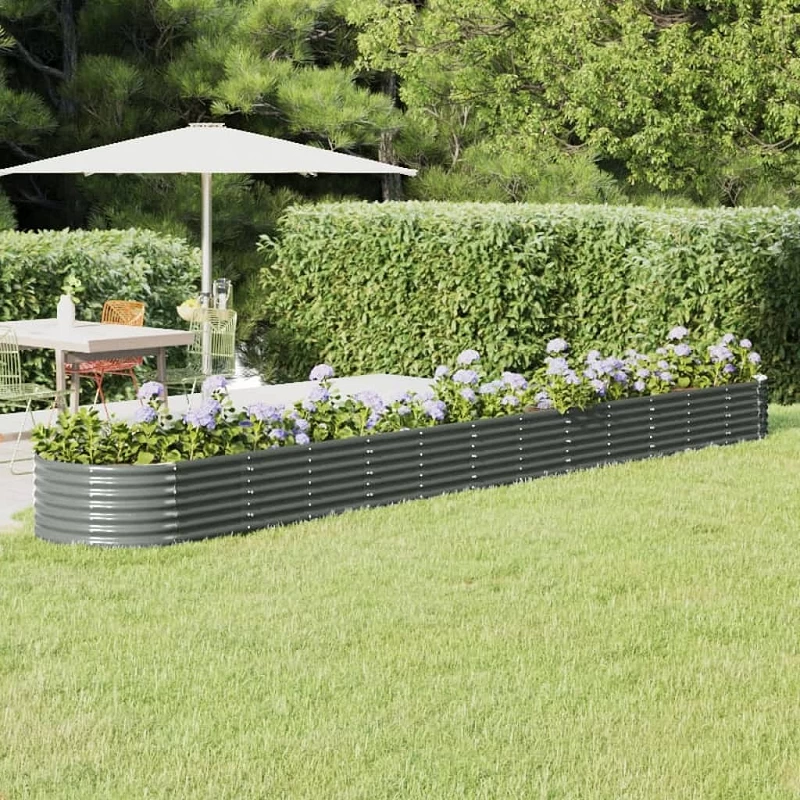 Vaso Giardino Acciaio Verniciato A Polvere 512x80x36 Cm Grigio 1 Vaso Giardino Acciaio Verniciato A Polvere 512x80x36 Cm Grigio