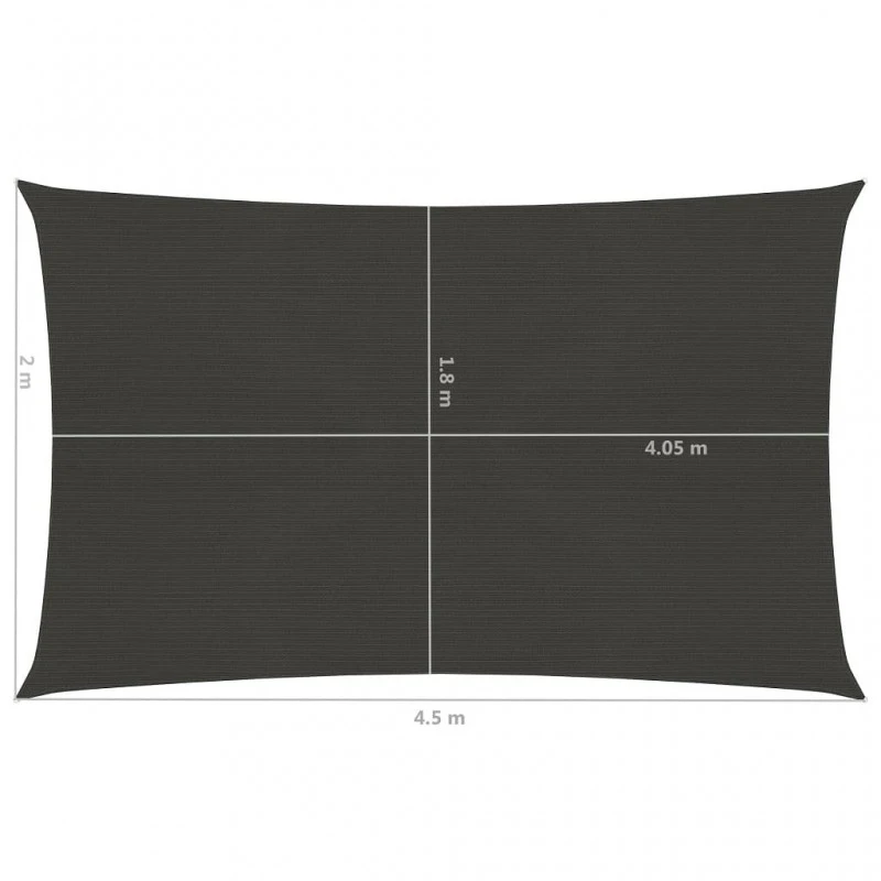 Vela Parasole 160 G/m² Antracite 2x4,5 M In HDPE 6 Vela Parasole 160 G/m² Antracite 2x4,5 M In HDPE - immagine 6