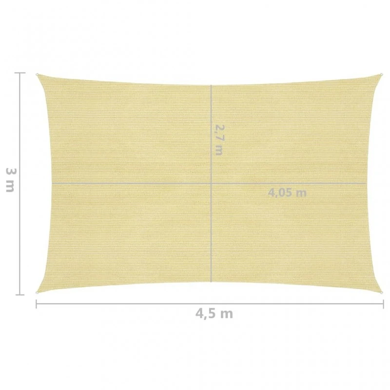 Vela Parasole 160 G/m² Beige 3x4,5 M In HDPE 6 Vela Parasole 160 G/m² Beige 3x4,5 M In HDPE - immagine 6