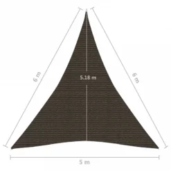Vela Parasole 160 G/m² Marrone 5x6x6 M In HDPE -Garden Home vela parasole 160 g m marrone 5x6x6 m in hdpe 5